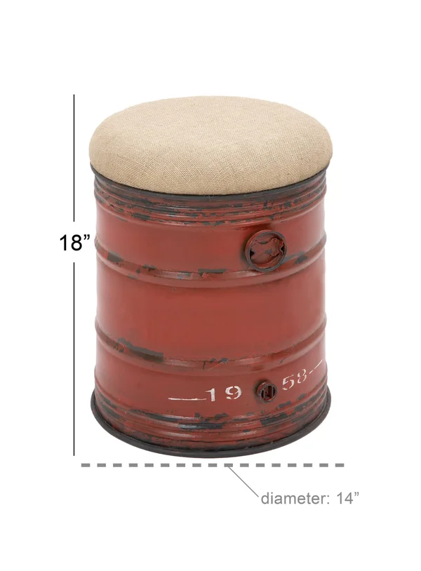 Vintage Inspire Stool in Unique Oil Drum Shape