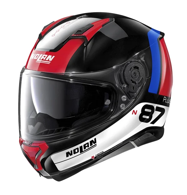 Nolan - Helmet N87 Plus Distinctive N-Com Black - Red, Blue - Size Xs