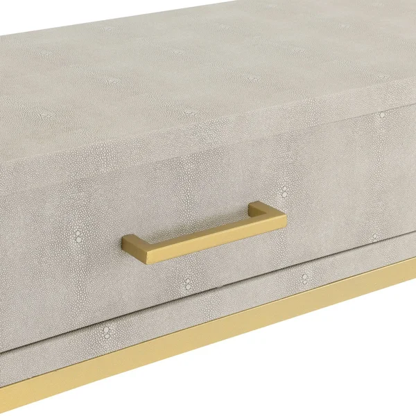 Ashley Coffee Table White Scallop/Gold - Breighton Home