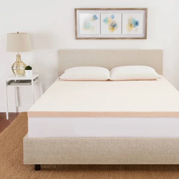Twin 1.5 Copper Infused Gel Memory Foam Mattress Topper Beige - Made by Design