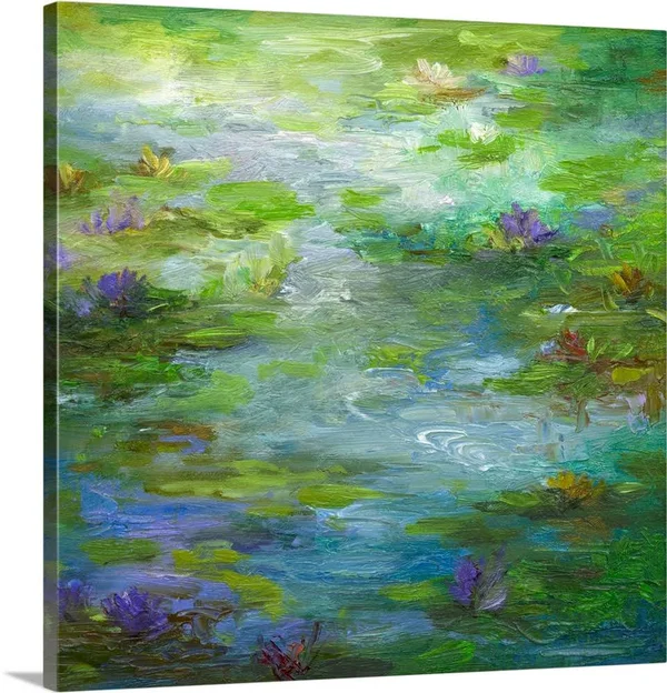 Water Lily Pond 1, Canvas Wall Art, 20x20, Great Big Canvas