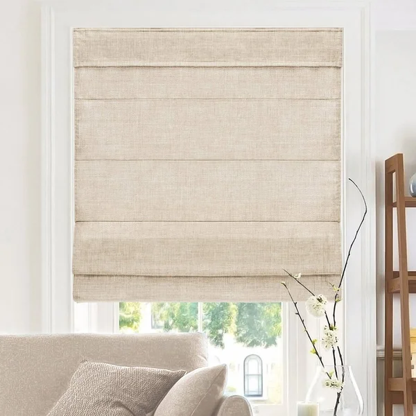 Chicology RMBF4764 Cordless Roman Shades & Soft Fabric Window Blind Belgian Flax - 47 x 64 in.
