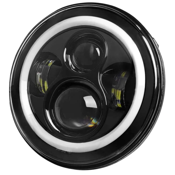Kocaso 2 x 7x22 6000LM Round LED Headlight Halo Angel Eyes for Jeep Wrangler TJ JK CJ W/H4 to H13 Adapter Plug and Play