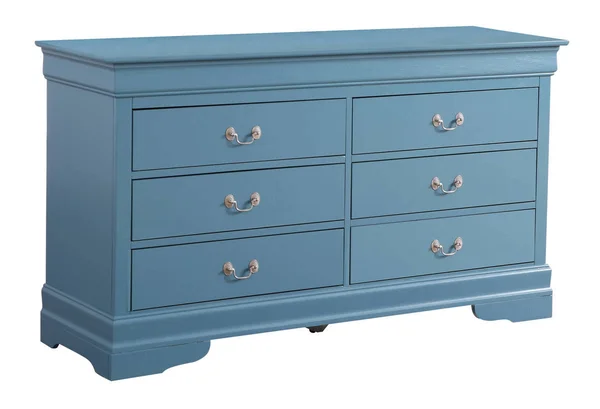 Glory Furniture Louis Phillipe 6 Drawer Dresser in Teal - G3180-D