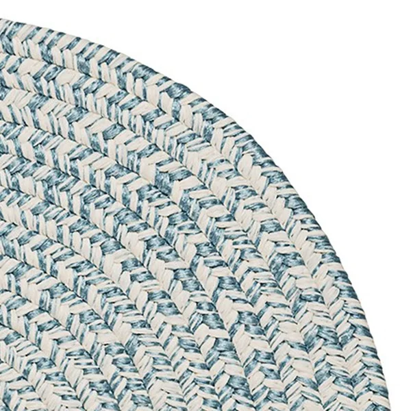 Colonial Mills 2& x 9& Denim Blue and Gray All Purpose Handcrafted Reversible Oval Outdoor Area Throw Rug Runner
