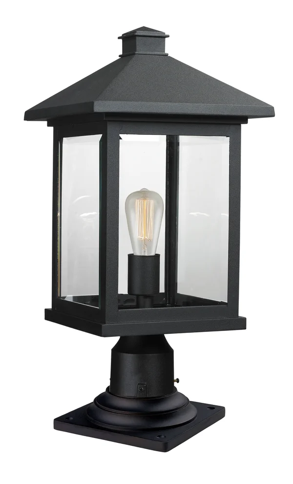 Z-Lite 531PHBR-533PM-BK Portland 1 Light Outdoor Pier Mount Light - Black