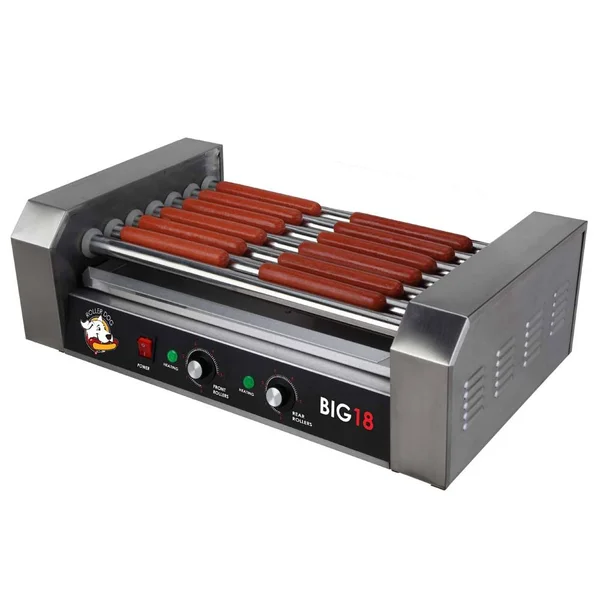RollerDog Big 18 Stainless Steel Hotdog Roller with Drip Tray, Silver