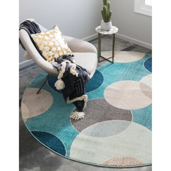 Unique Loom Seaside Chromatic Area Rug - 4' x 6' Navy Blue