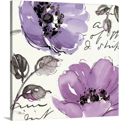 &Floral Waltz Plum II Painting Print Great Big Canvas Format: Canvas - Size: 35x22 H x 35x22 W x 1.5x22 D