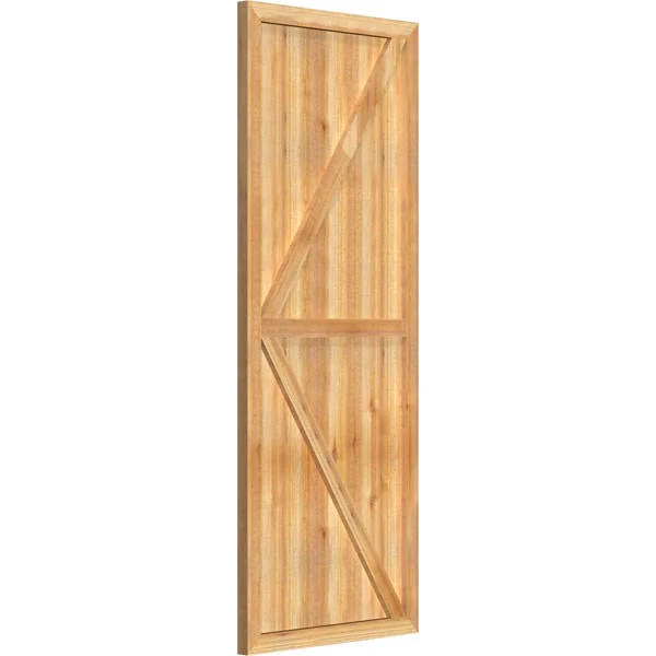 26 7/8x22W x 68x22H TimberCraft Five 5 3/8x22 Boards Framed Board-n-Batten Shutters w/Z-Bar - Rough Sawn Western Red Cedar (Per P