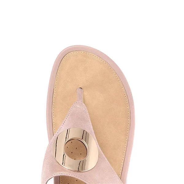 Bellissimo Women's Metallic Toe Post Sandal - Tan, US 07