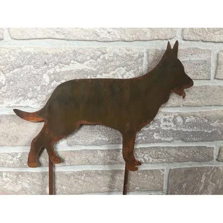 Red Barrel Studio Emilio German Shepherd Garden Stake - Bronze