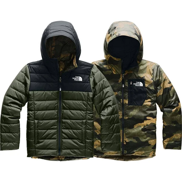 The North Face Reversible Perrito Jacket Boys NEW TAUPE GREEN/TNF BLACK