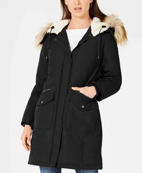 French Connection Womens Down Winter Parka Coat