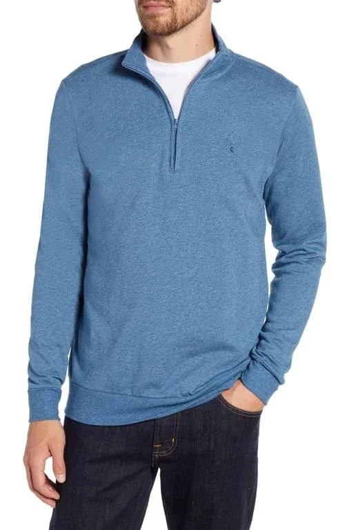 Criquet Fleece Pullover - Blue Heather - Size: M