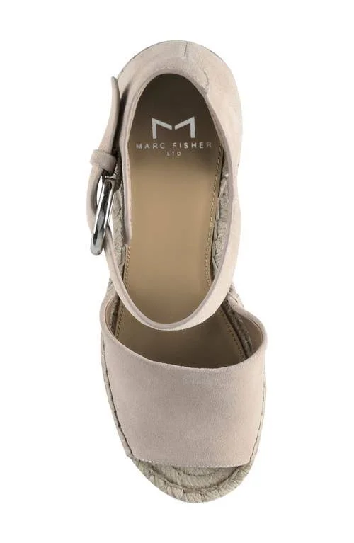 Marc Fisher Ltd Alida Espadrille Platform Wedge - Size 10 in Light Nude at Nordstrom Rack