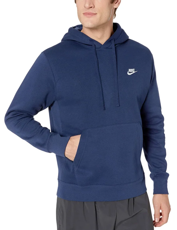 Men's Nike Sportswear Club Fleece Pullover Hoodie, Size: XXL, Midnight Navy