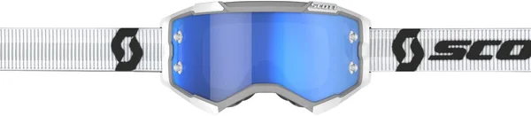 Scott Fury Chrome White/Blue Motocross Goggles - White-Blue