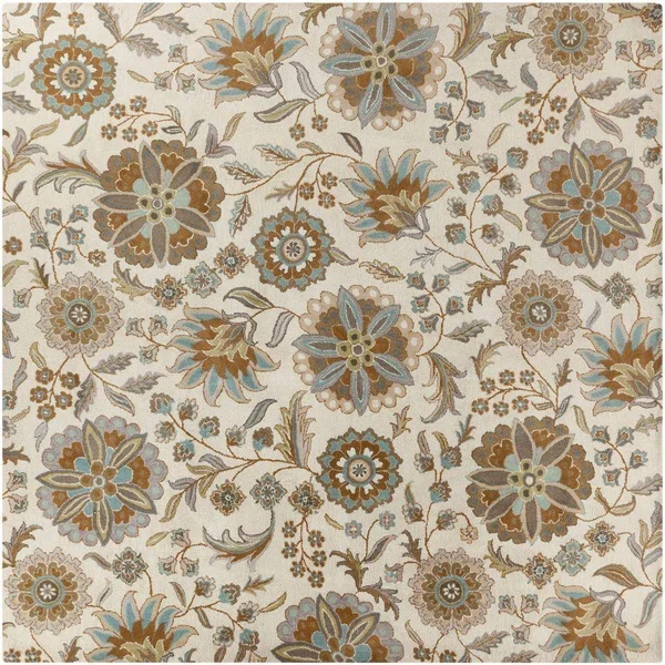 Denim/Aqua (Blue/Blue) Alstonia Botanical Area Rug (4& Square) - Surya