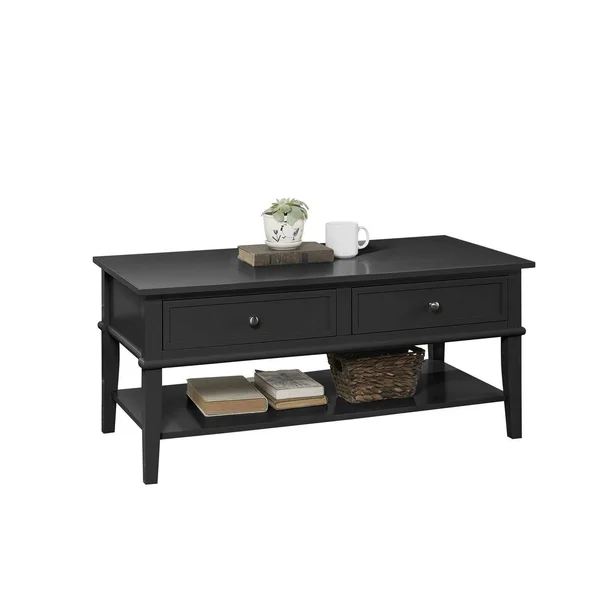 Desert Fields Eclectic Boho Coffee Table - Black - Black