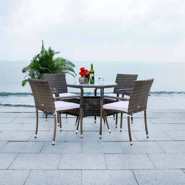 Safavieh Laina 5 Piece Dining Set - Grey Brown - White