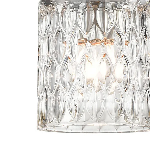 Elk Lighting 17424/1 Ezra 1-Light Mini Pendant in Polished Chrome with Textured Clear