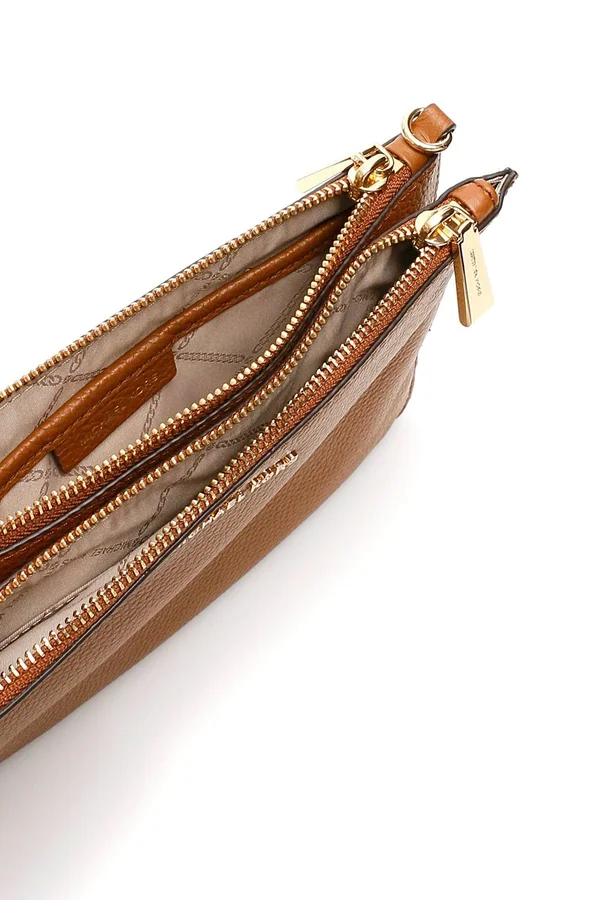 Michael Michael Kors Crossbody Clutch Os Brown Leather