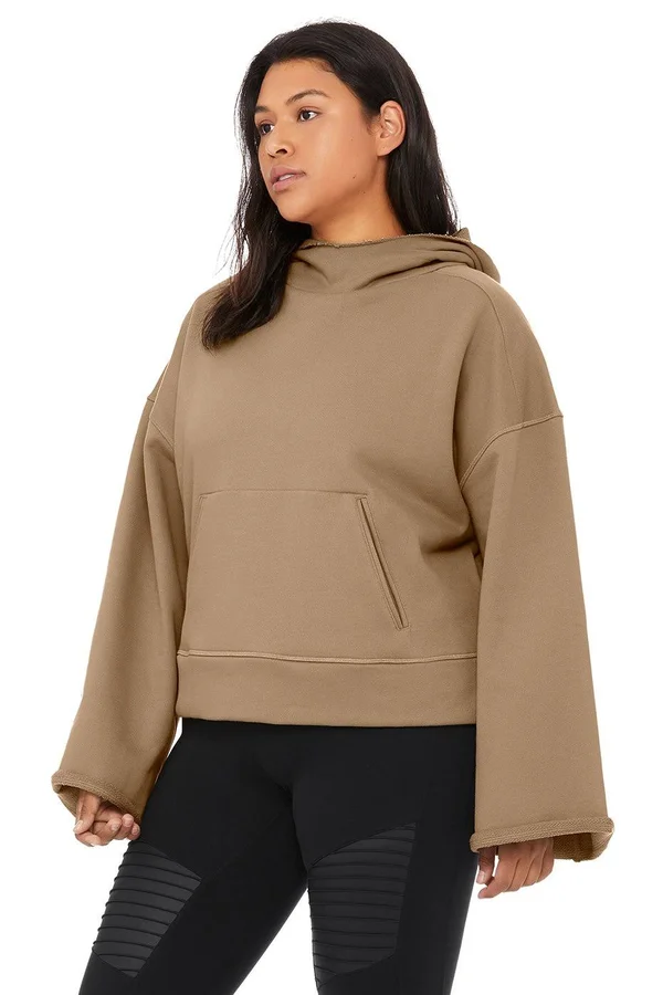Alo Yoga - Low Key Hoodie in Gravel, Size: XS