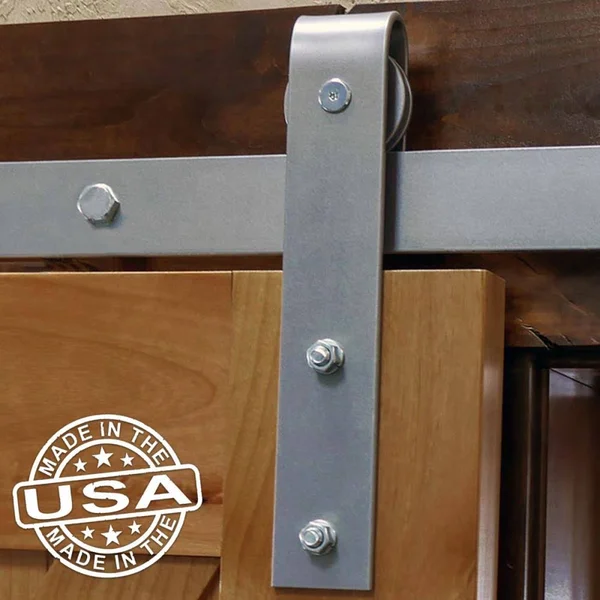 Premium Wagon Wheel Horseshoe Roller Hanger w/ Bolts for Barn Door for 1 3/4x22 Doors, White Bronze