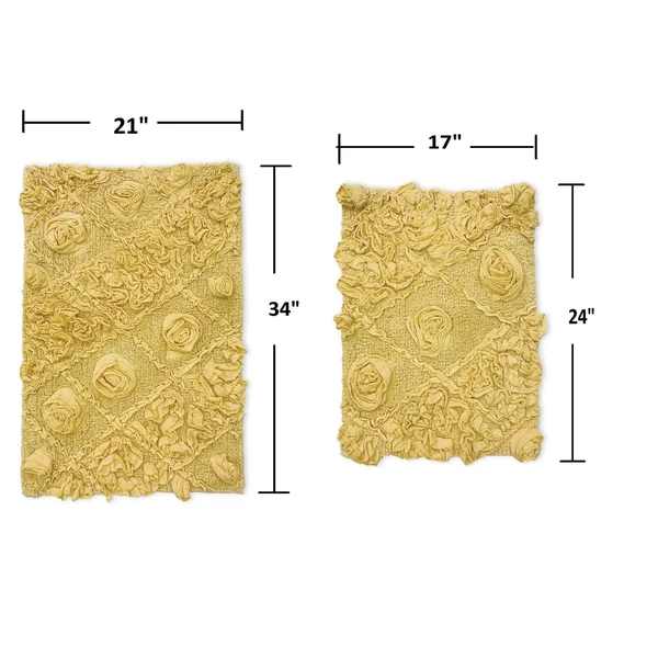 Home Weavers Modesto Bath Rug - 2 Piece Set - Blue