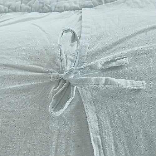 Calla Angel E6-UBOU-XBZ2 Sage Garden Light Aqua Euro Luxury Pure Cotton Quilted Pillow Sham