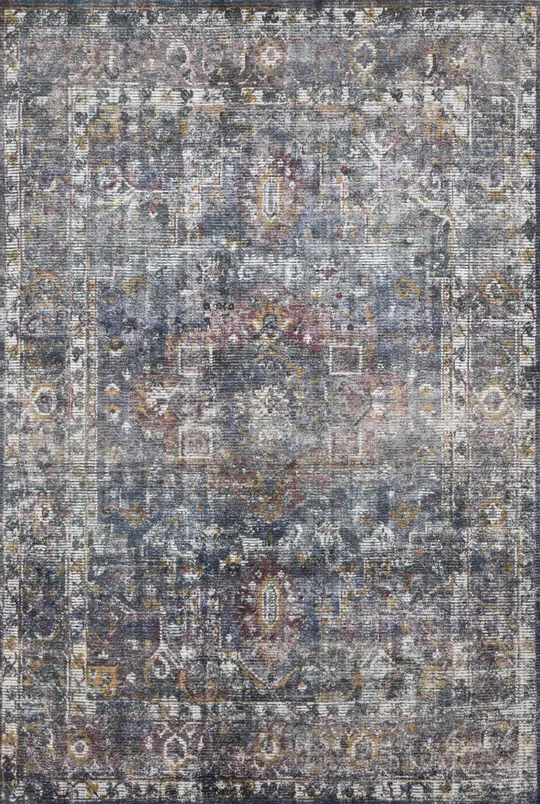 Loloi Rumi RUM-04 5& x 7&6x22 Navy, Multi Rug