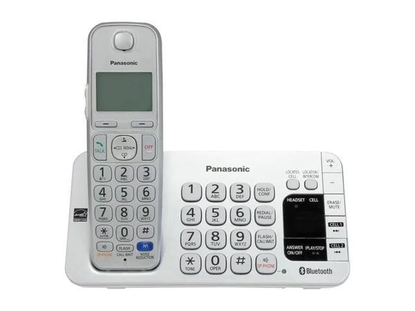 Panasonic KX-TGE273S Link2Cell Bluetooth Enabled Phone With 2 Handsets - 3000 Name/Number, Silver