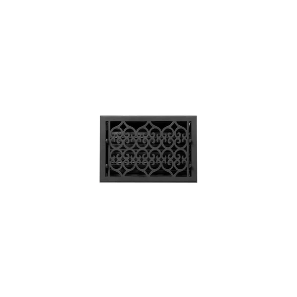 Old Victorian Cast Iron Floor Register - 8x22 x 12x22 (9-3/8x22 x 13-3/8x22 Overall) in Black Powder Coat, Signature Hardware 3
