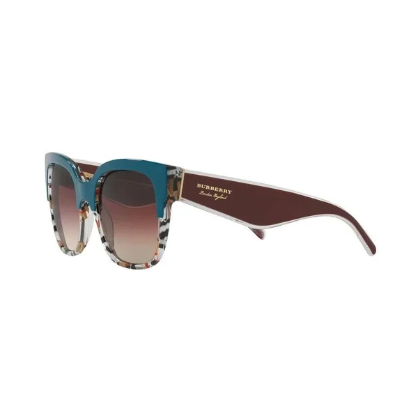 Burberry BE4271F Square Sunglasses, 56-21-145, 3731E2-TOP Green on Check