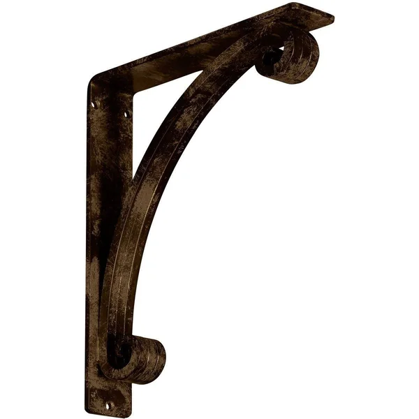 Legacy Wrought Iron Bracket Antiqued Brass 2x22W x 10x22D x 12x22H - (Triple Center Brace)