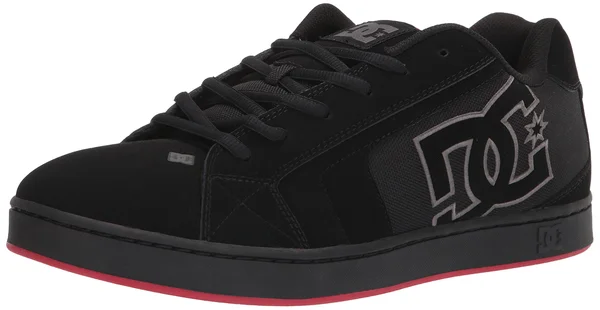 DC Net Men's Skate Shoes Black/Black/Red : 18 D - Medium