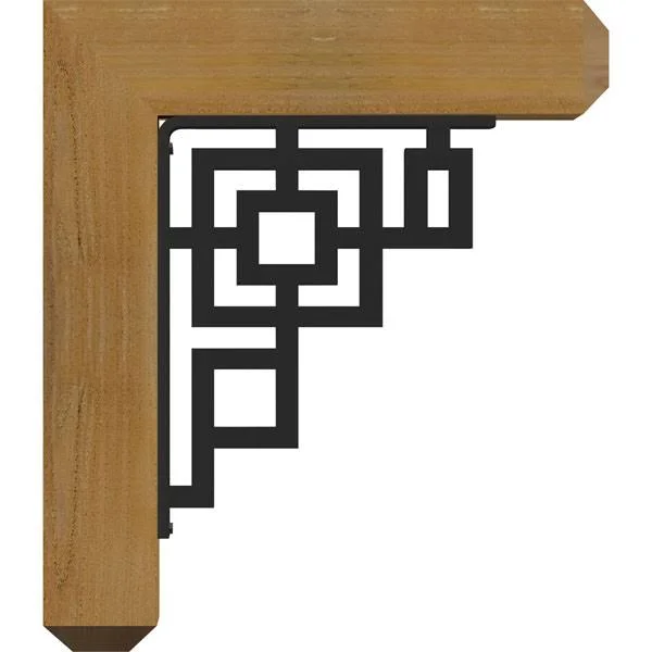 Ekena Millwork 4x22W x 20x22D x 23x22H Eris Craftsman Ironcrest Rough Sawn BRACKET, Western Red Cedar (2x22W x 12x22D x 15x22H I