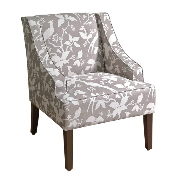 HomePop Emma Accent Chair (Grey) - Ivory(Upholstered)