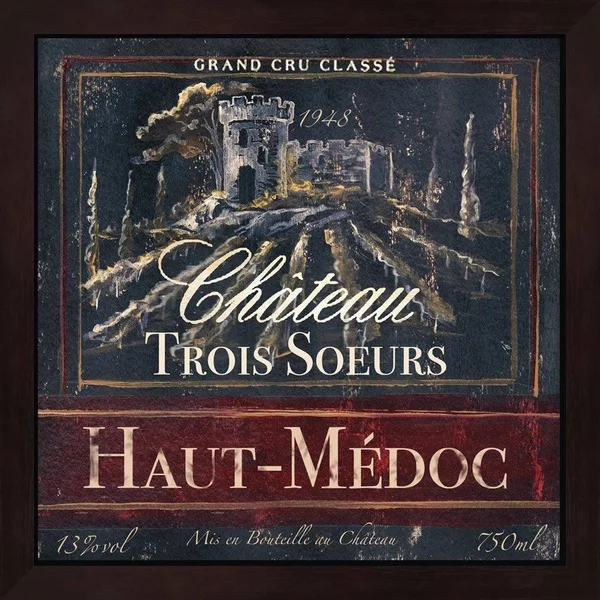 Metaverse Tre Sorelle Studios 'Grand VIN Wine Label I' Framed Art