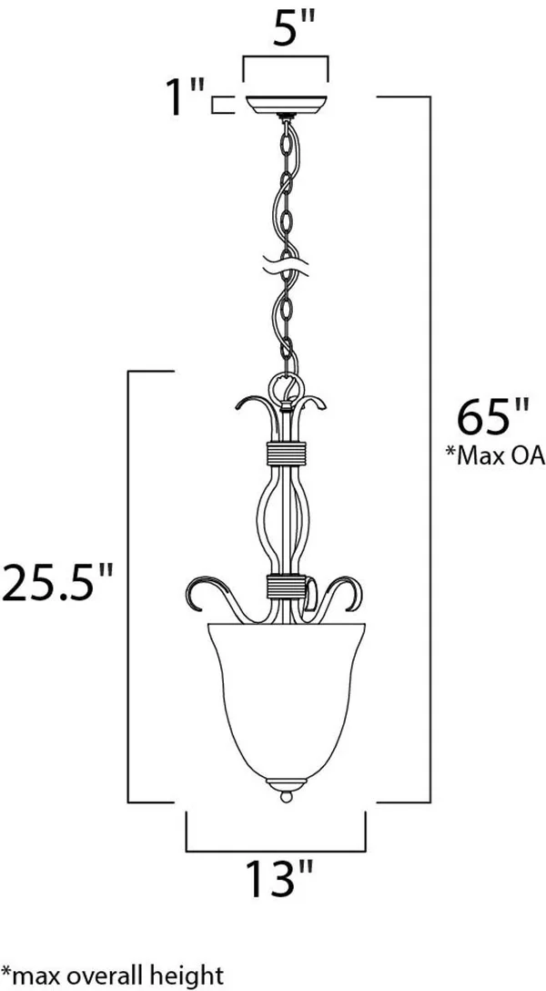 Maxim 10130WSOI Basix 2-Light Entry Foyer Pendant - Oil Rubbed Bronze