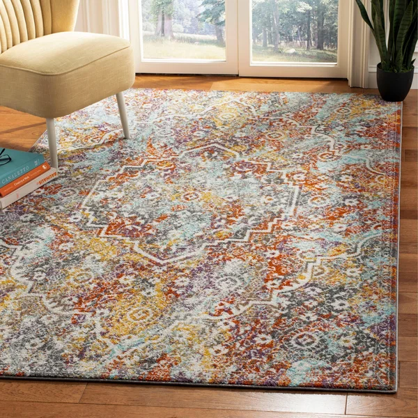 Safavieh Madison 900 MAD946G 6& x 9& Light Grey, Light Blue Rug