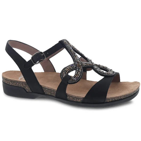Dansko Reeta (Black Milled Nubuck) Women's Sandals