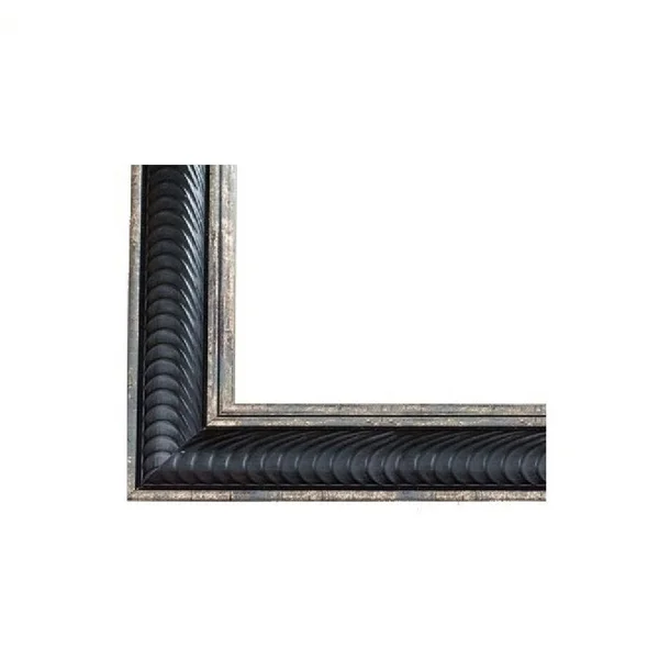 MirrorChic Del Mar 72 in. x 36 in. Mirror Frame Kit in Black and Silver - Mirror Not Included, Black, Silver