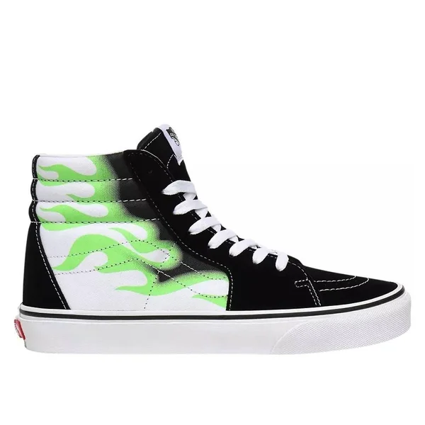 Vans Flame Sk8-Hi Shoes - Black - 7.5