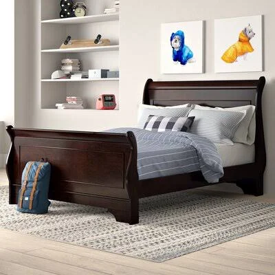 Adcock Solid Wood Low Profile Sleigh Bed Three Posts Size: Full