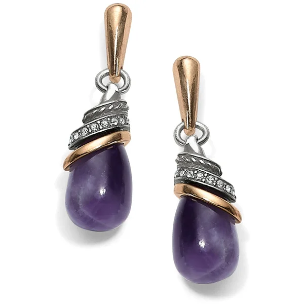Brighton Neptune&s Rings Amethyst Teardrop Earrings