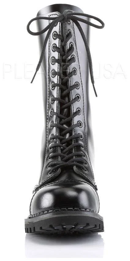 Demonia - Rocky-14 7, Black Leather
