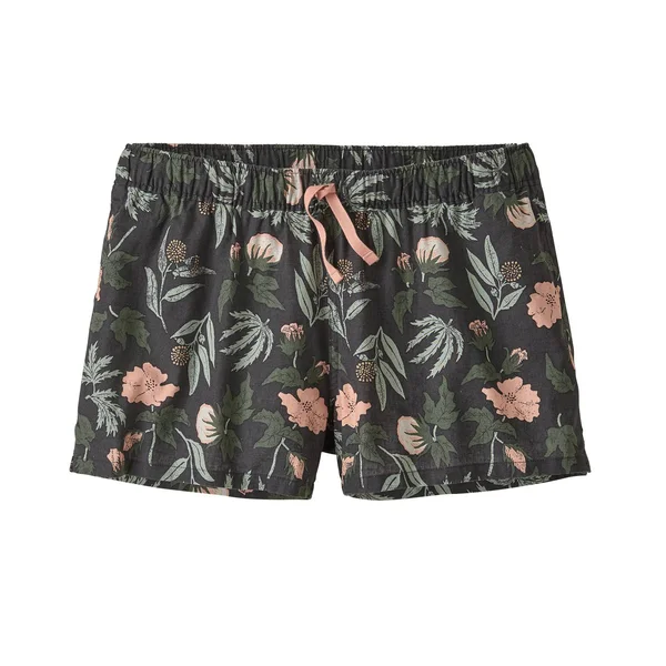 Patagonia Island Hemp Baggies Shorts - Women's L Fiber Flora Multi Big: Ink Black