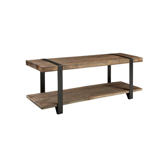 Modesto 48x22 Metal and Reclaimed Wood Storage Coat Hook with Bench